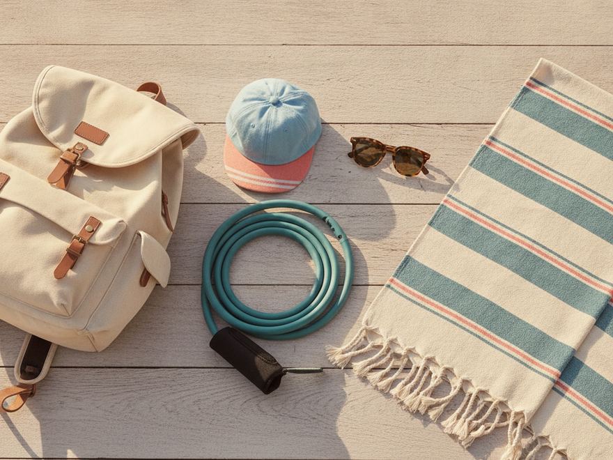 Dakine bags, caps and surf accessories at the OFFSHORE outlet near Echo Beach, Canggu